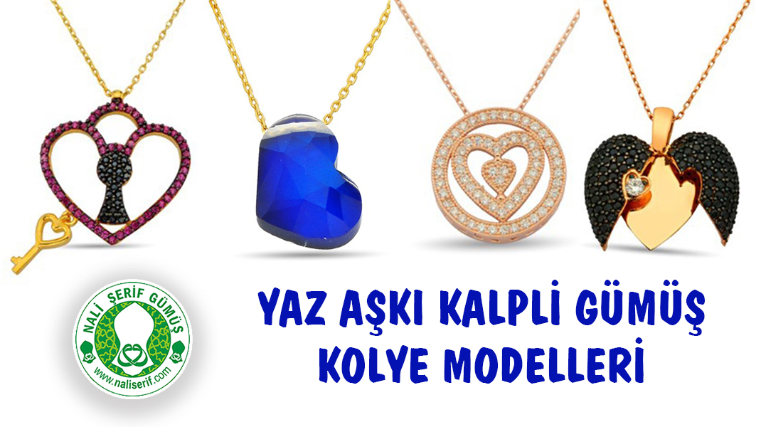 Yaz Aşkı Kalpli Gümüş Kolye Modelleri