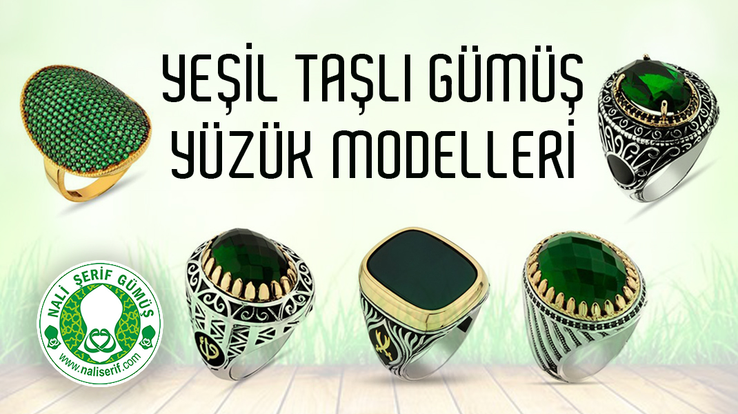 Yeşil Taşlı Gümüş Yüzük Modelleri