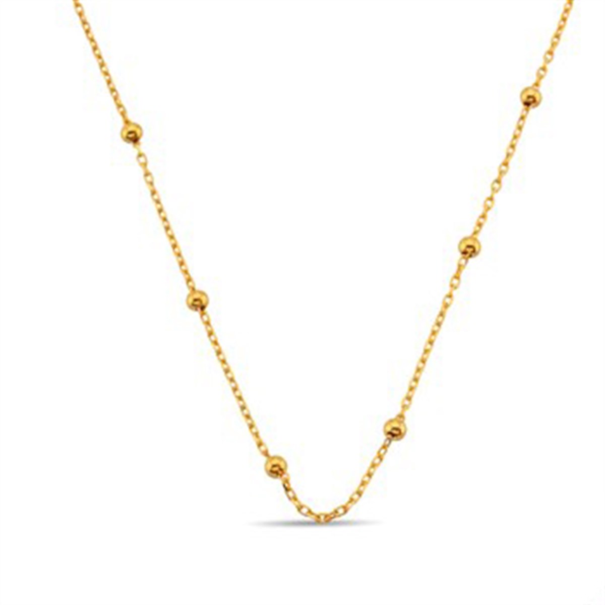 70 cm Altın Kaplamalı 925 Ayar Gümüş Toplu Bayan Zinciri