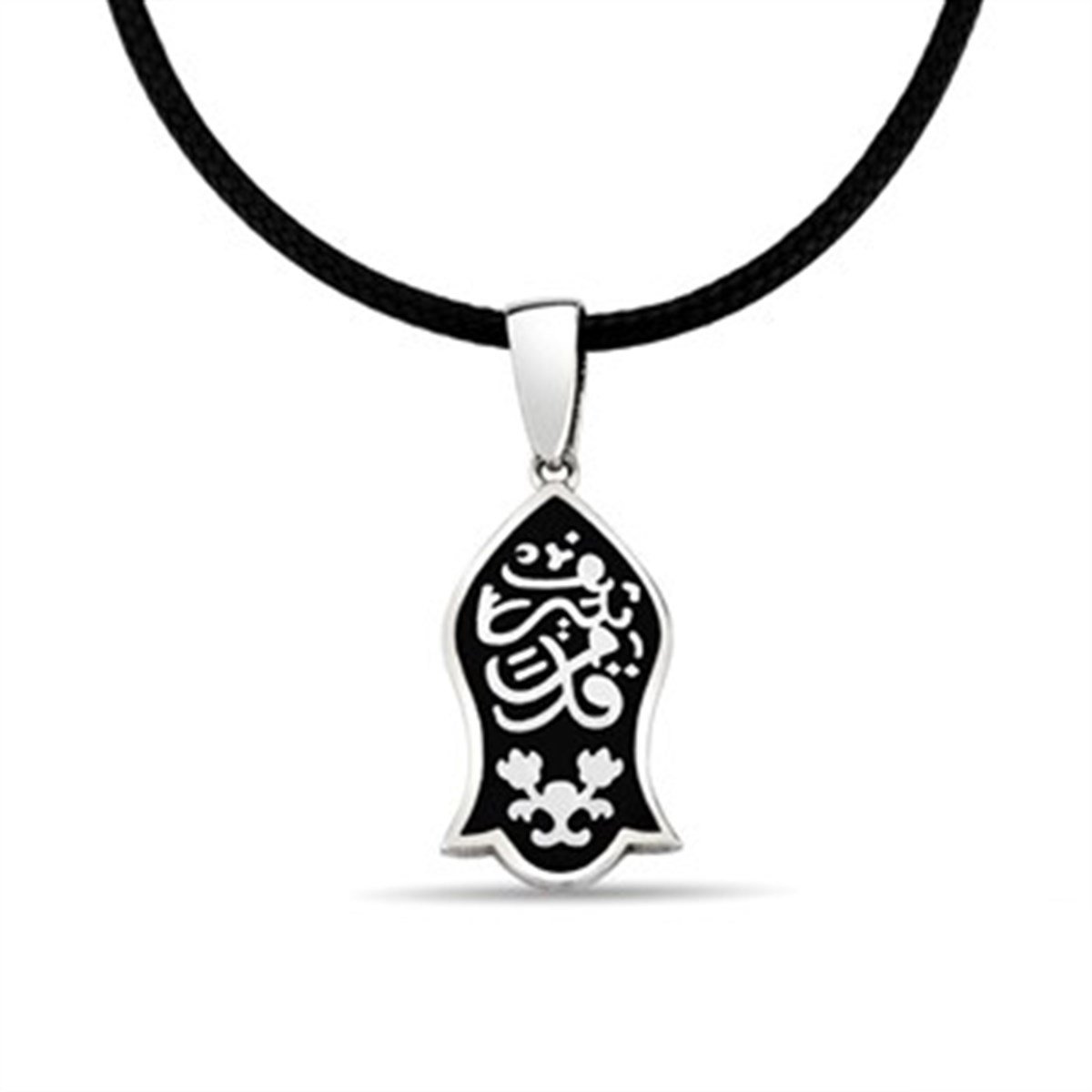 925 Ayar Gümüş Nali Şerif Kademi Şerif Erkek Kolye Ucu Deri İpi Hediye