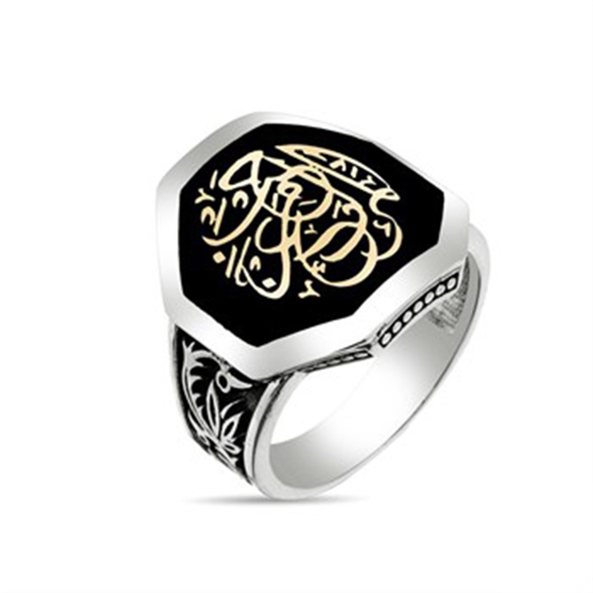 El meru maa men ehabbe Kişi Sevdiğiyle Beraberdir yazılı Gümüş Erkek Yüzük