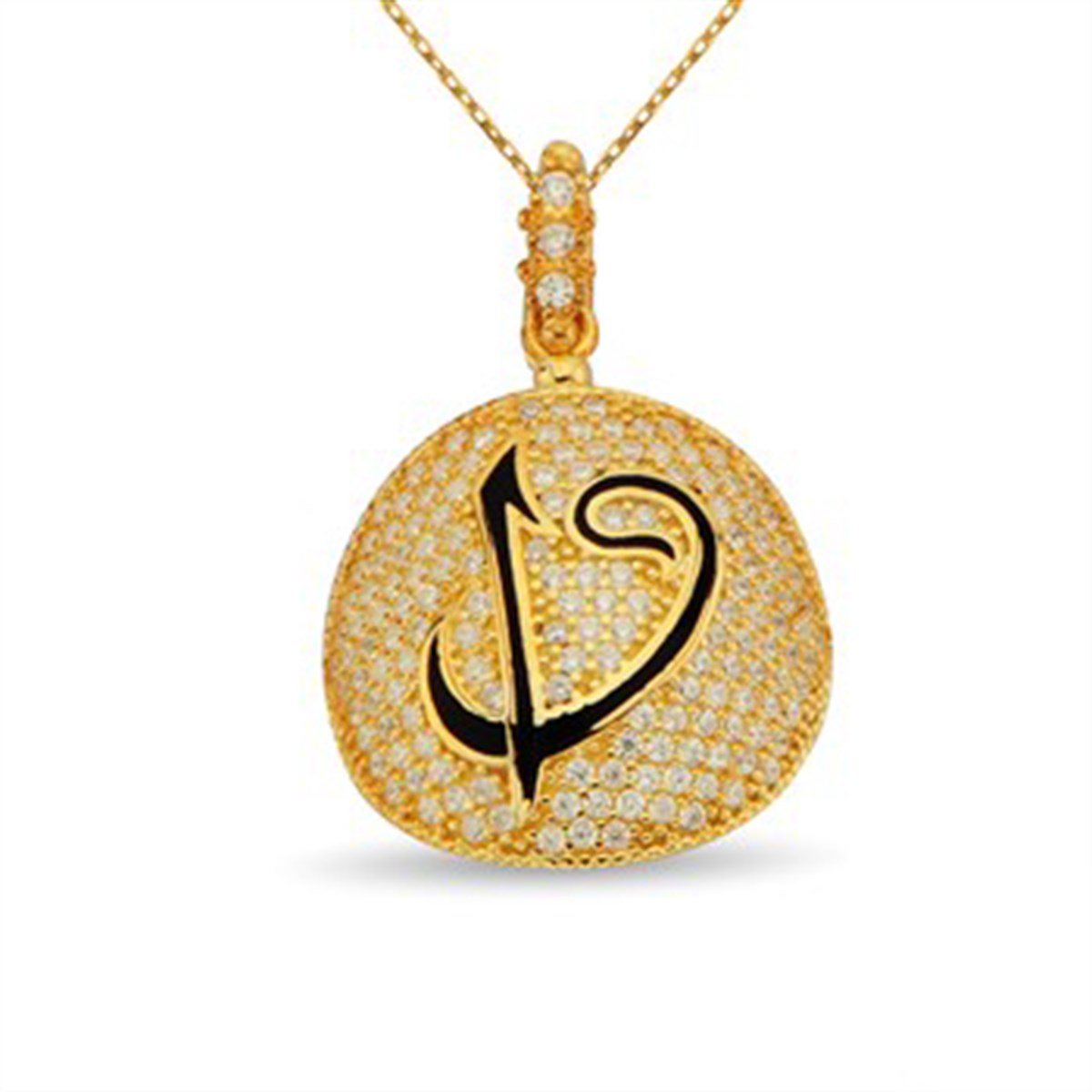 Elif Vav Altın Kaplamalı 925 Ayar Gümüş Bayan Kolye