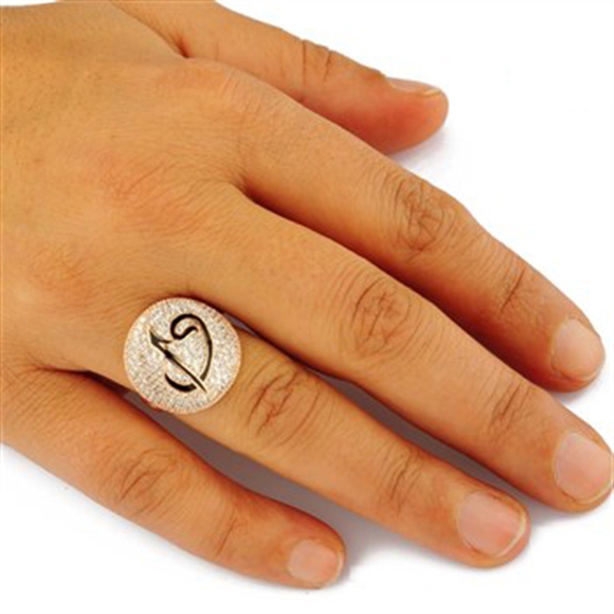 Elif Vav Roz Kaplamalı Zirkon Taşlı 925 Ayar Gümüş Bayan Yüzük