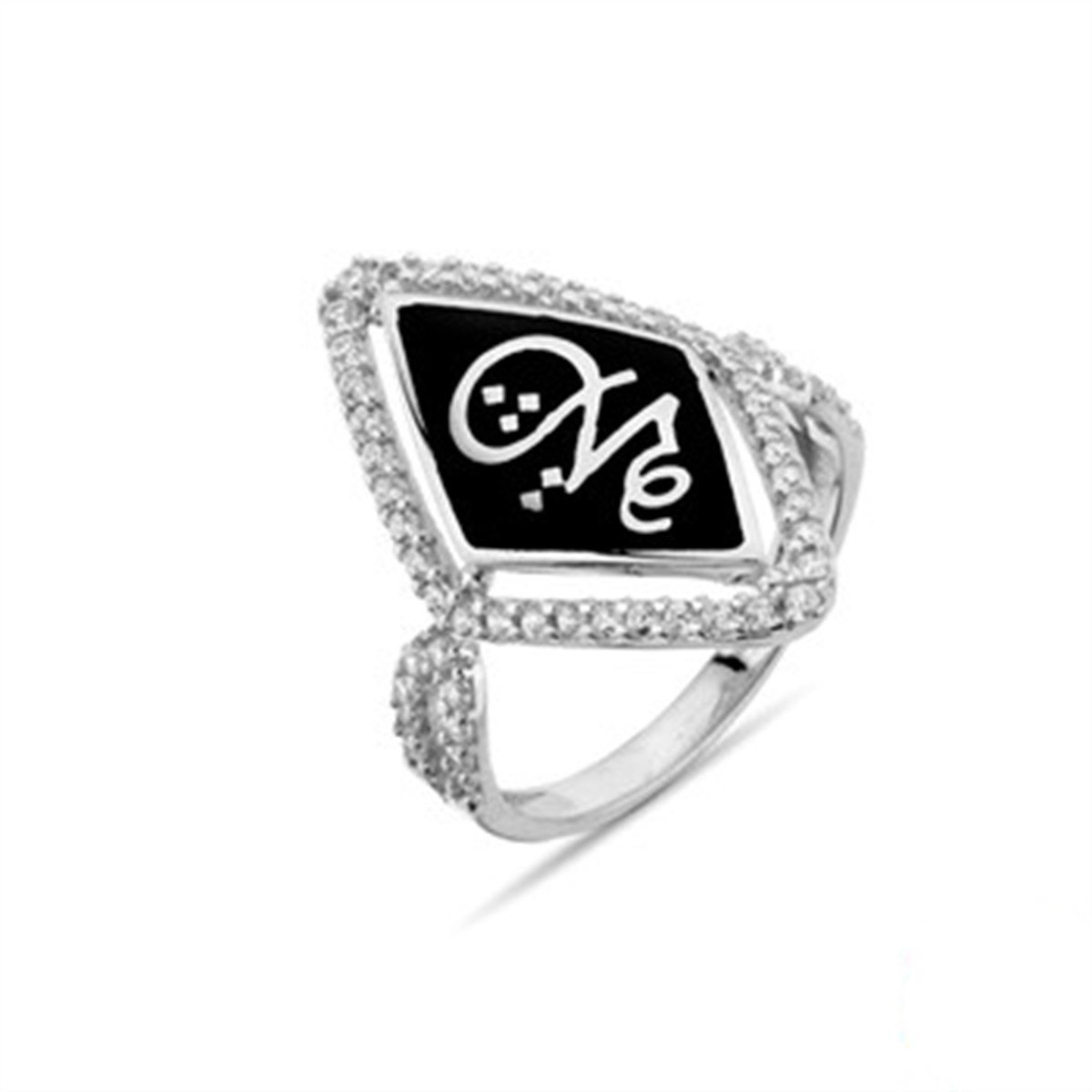 Hiç Yazılı Zirkon Taşlı 925 Ayar Gümüş Bayan Yüzük