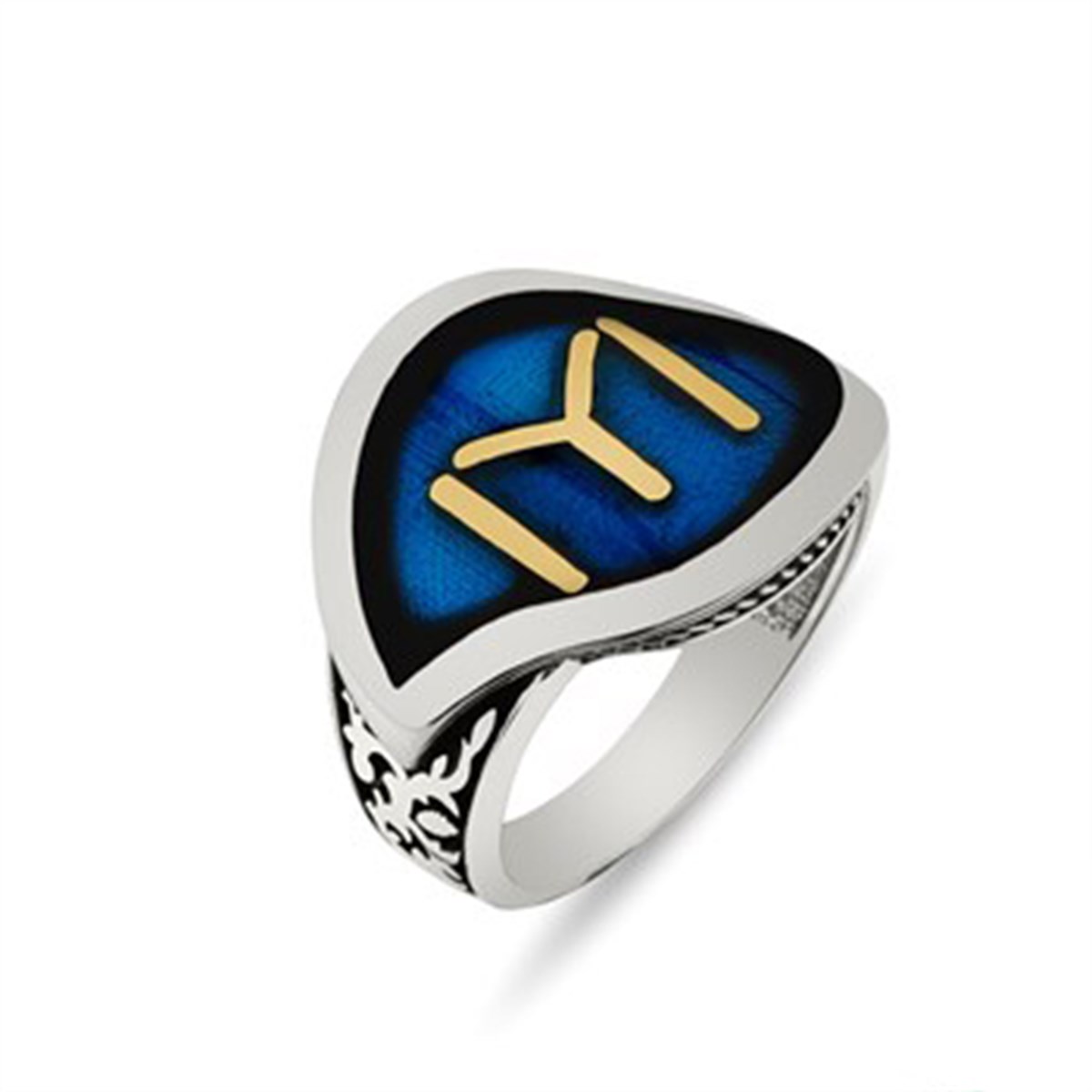 IYI Diriliş Kayı Boyu Sancağı Yaprak Görünümlü 925 Ayar Gümüş Bayan Yüzük