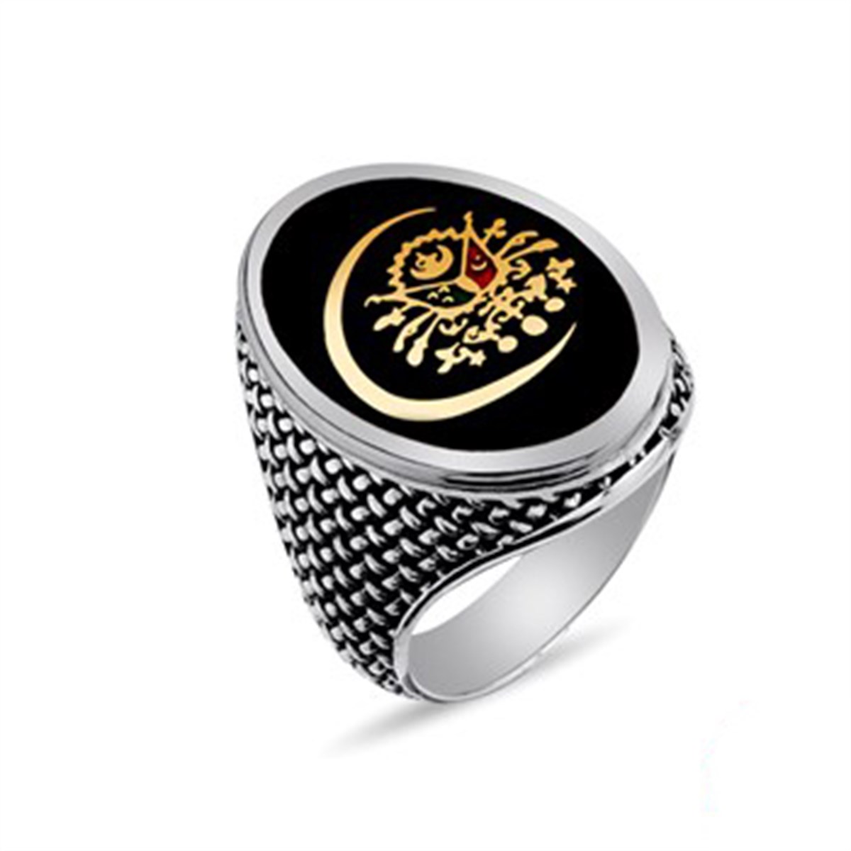 Osmanlı Devleti Arması 925 Ayar Gümüş Erkek Yüzük