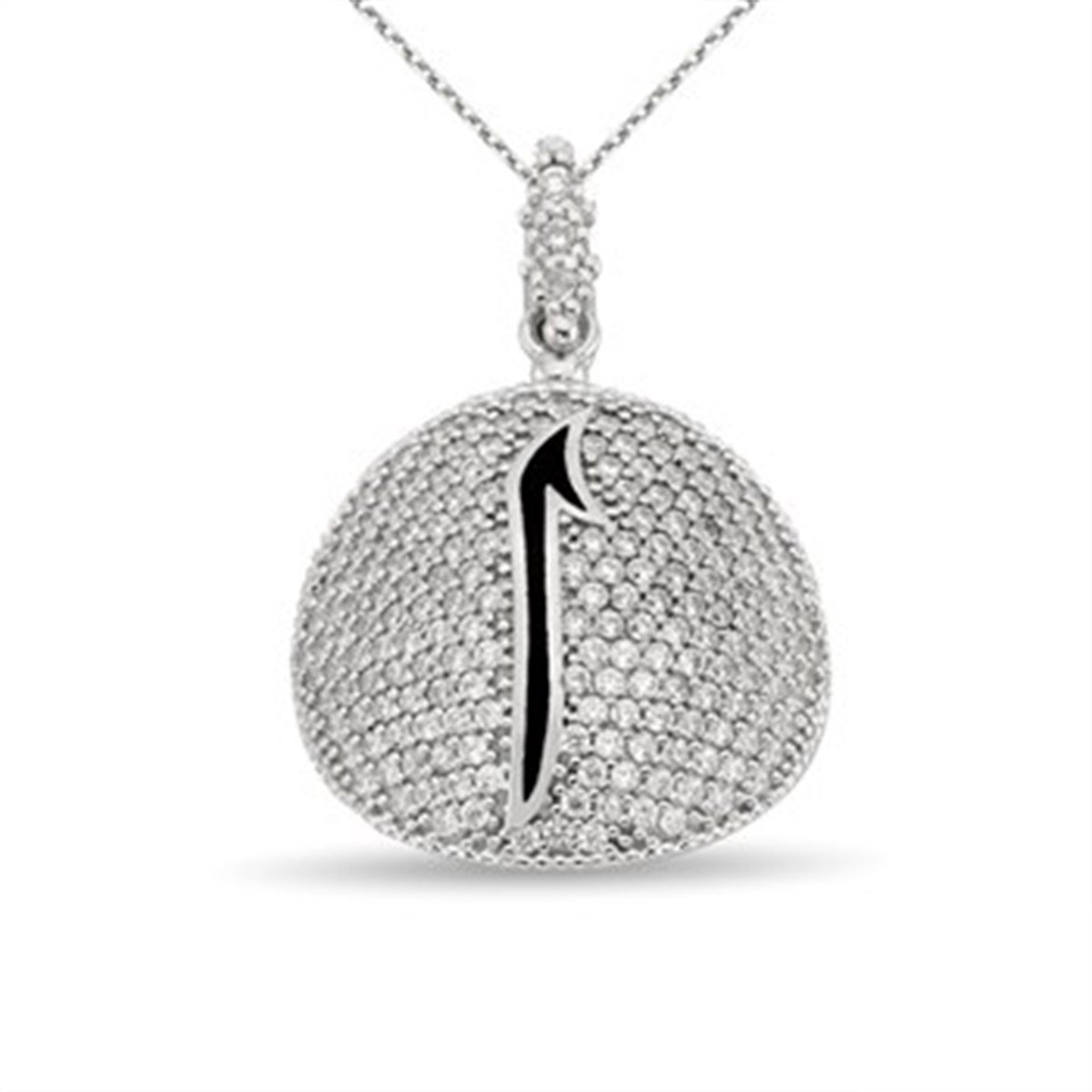 Zirkon taşlı 925 Ayar Gümüş Elif Bayan Kolye