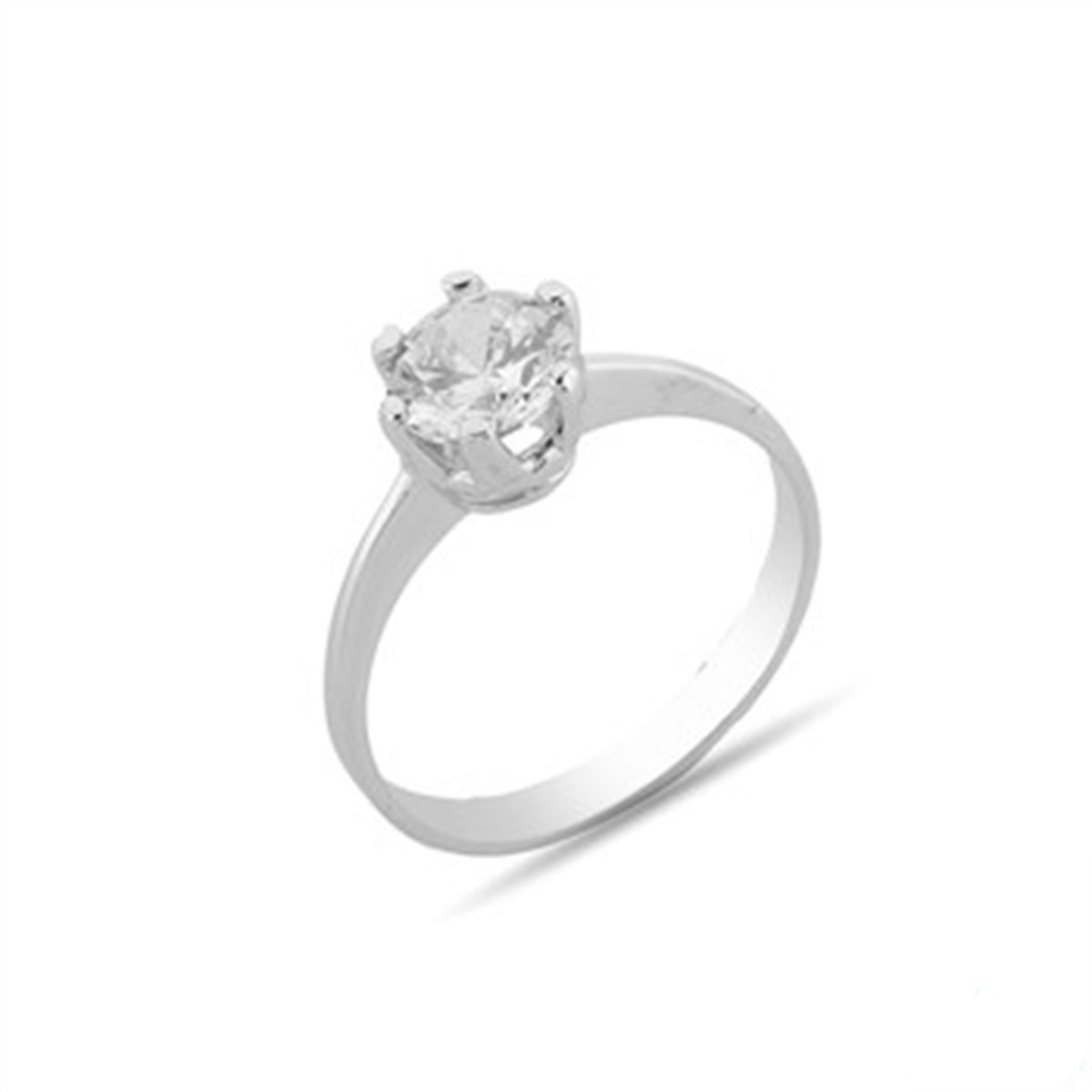 Zirkon Taşlı Gümüş Tektaş Yüzük