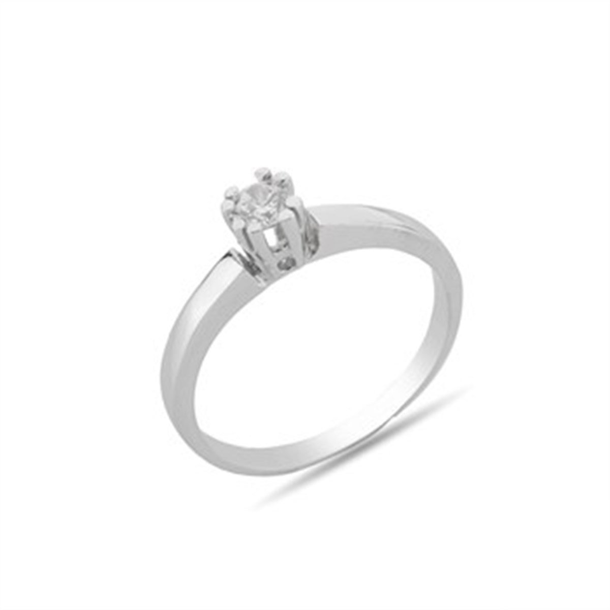 Zirkon Taşlı Gümüş Tektaş Yüzük