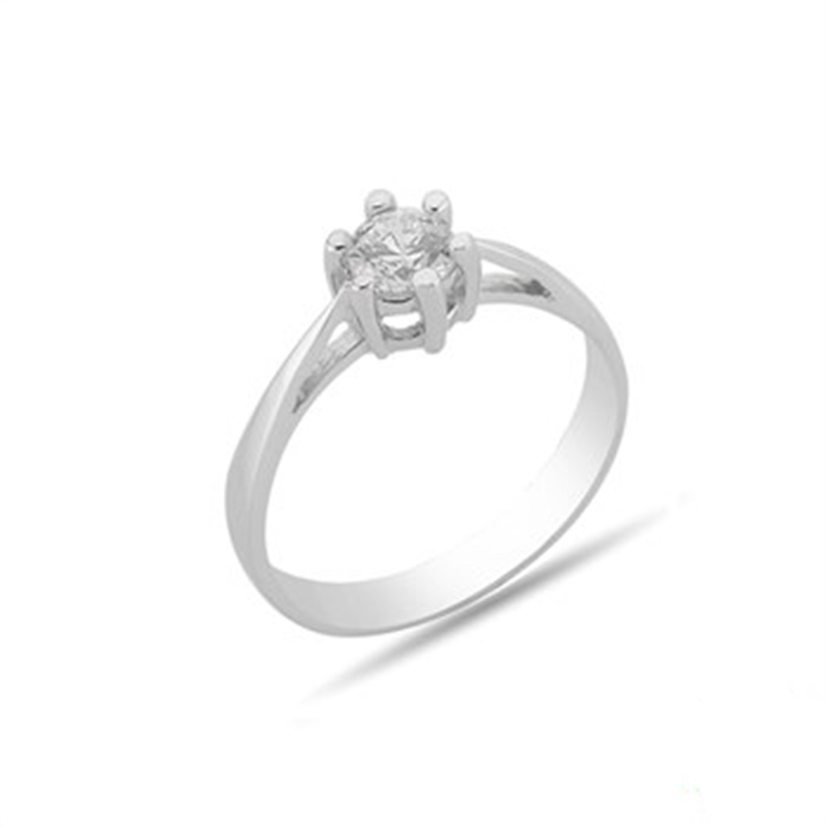 Zirkon Taşlı Gümüş Tektaş Yüzük