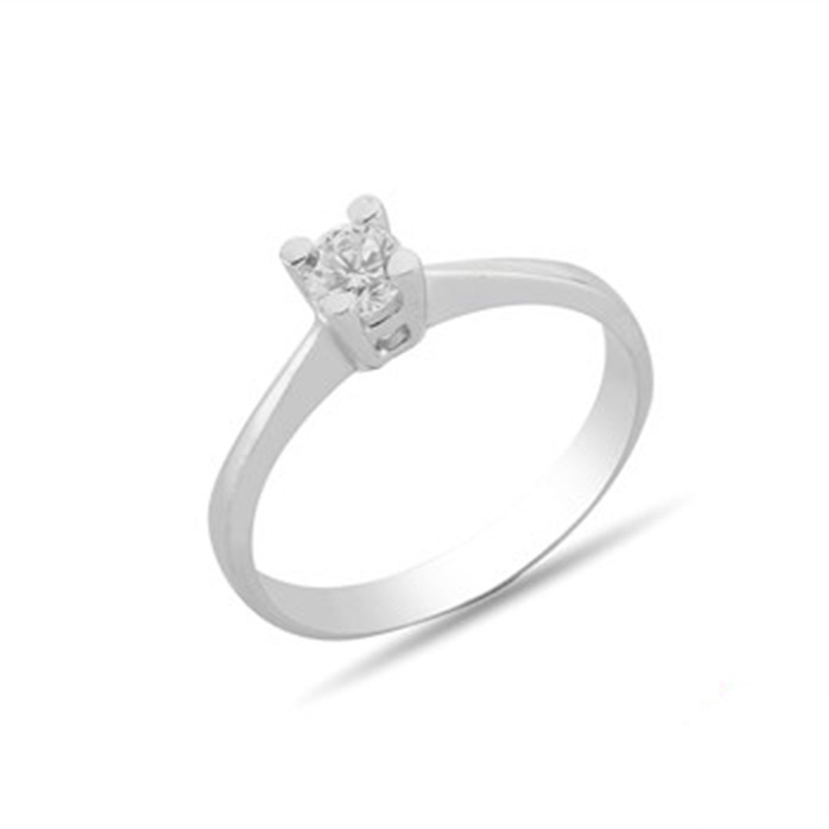 Zirkon Taşlı Gümüş Tektaş Yüzük