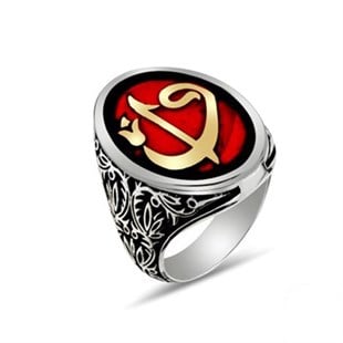 Elif Vav Oval 925 Ayar Gümüş Erkek Yüzük