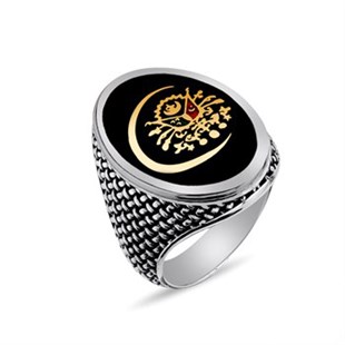 Osmanlı Devlet Arması Gümüş Erkek Yüzüğü