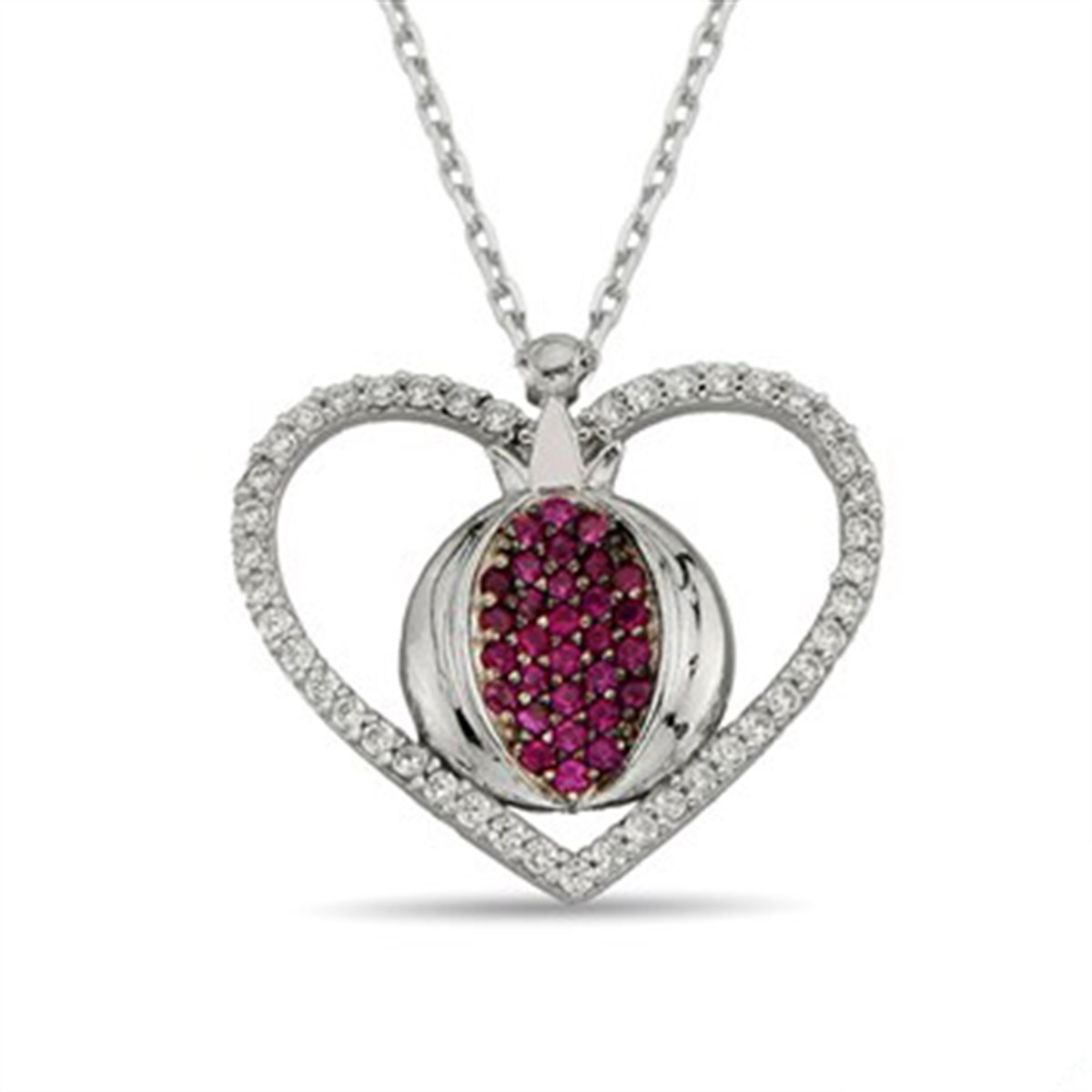 Nar Kalpli 925 Ayar Gümüş Bayan Kolyesi