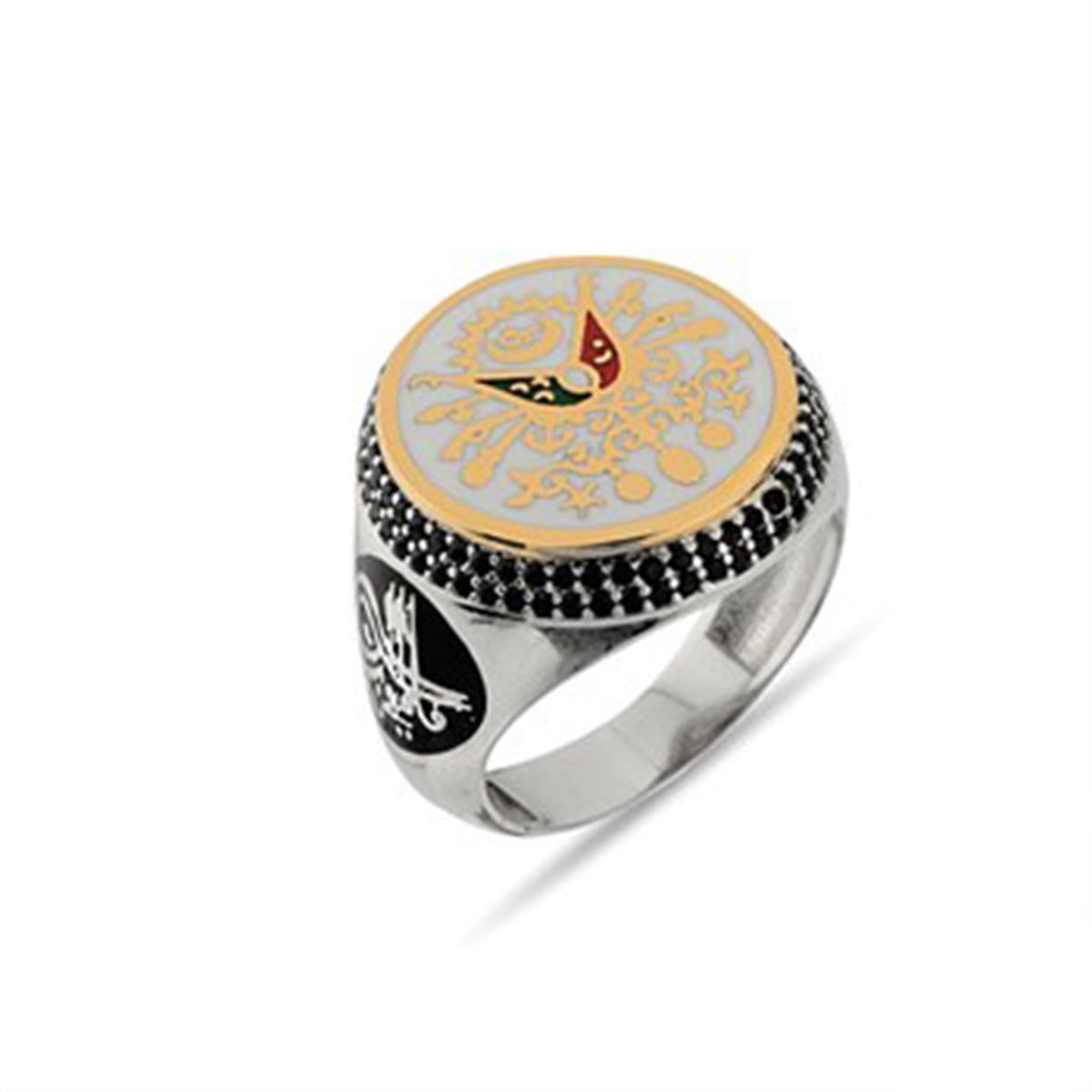 Osmanlı Devlet Armalı 925 Ayar Gümüş Erkek Yüzüğü