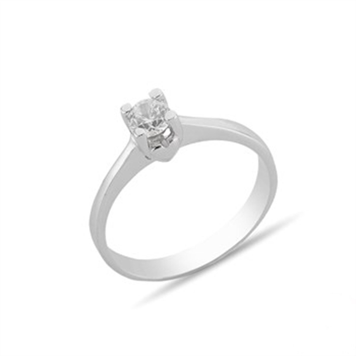 Zirkon Taşlı Gümüş Tektaş Yüzük