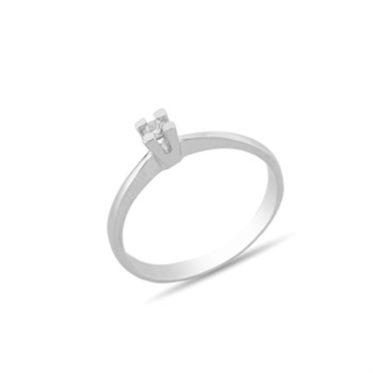 Zirkon Taşlı Gümüş Tektaş Yüzük