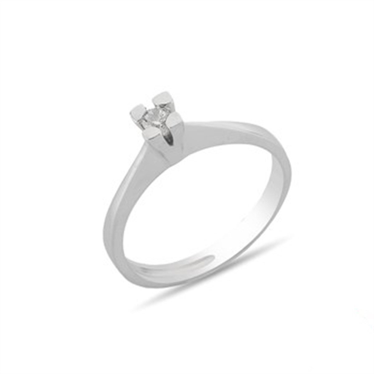 Zirkon Taşlı Gümüş Tektaş Yüzük