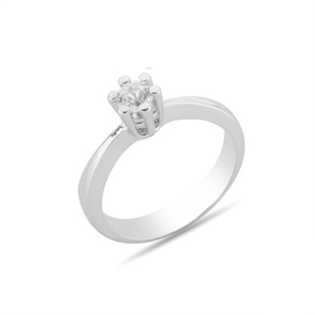 Zirkon Taşlı Gümüş Tektaş Yüzük