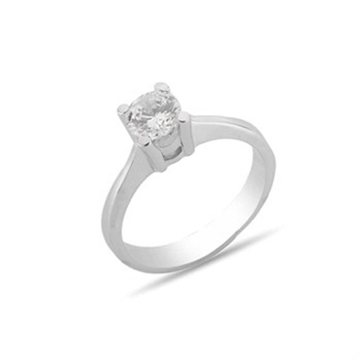 Zirkon Taşlı Gümüş Tektaş Yüzük