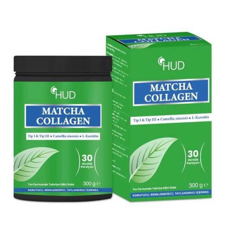  Hud Matcha Collagen Toz Tip 1 ve Tip 3 L-Karnitin 300 Gr