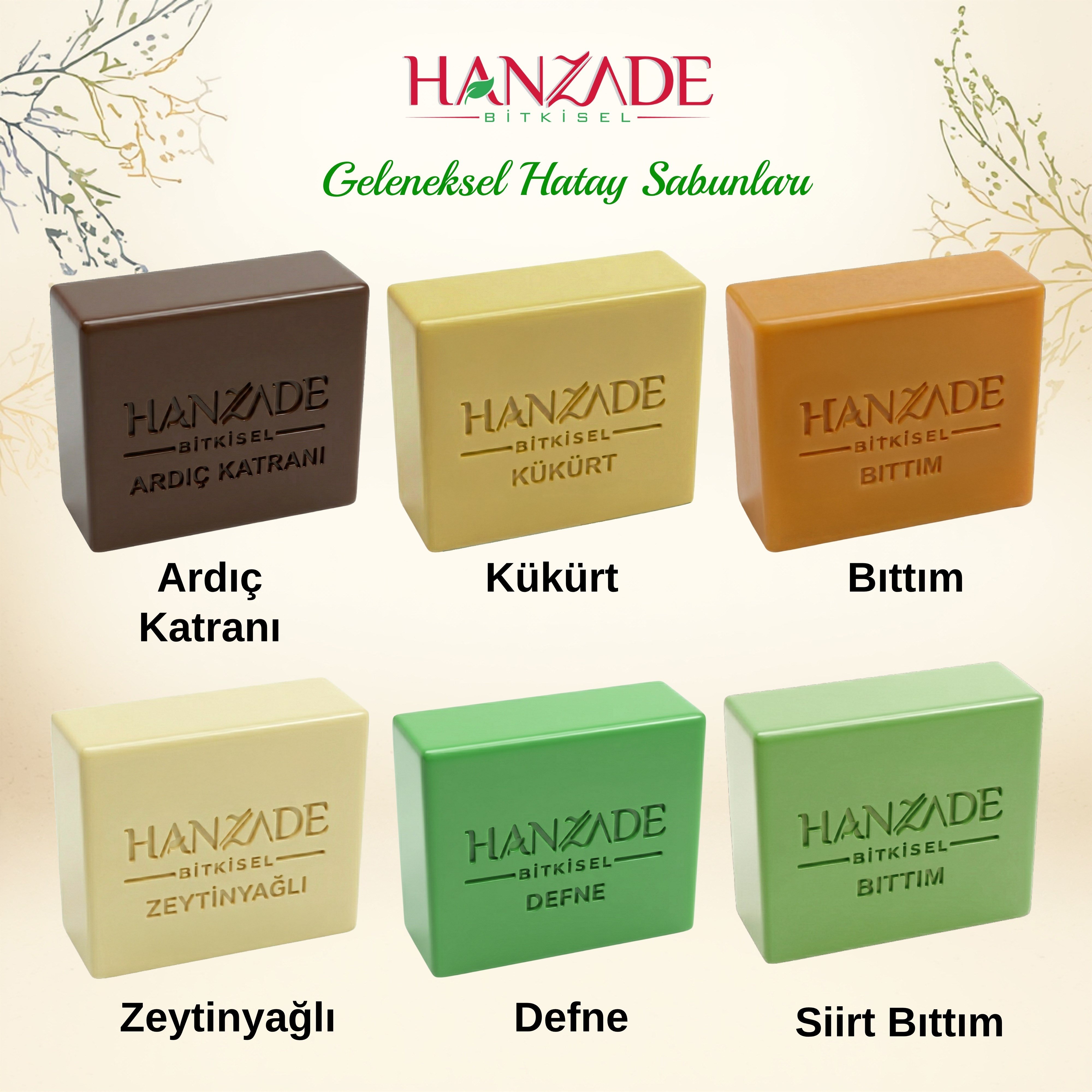 Ardıç, Defne, Bıttım, Zeytinyağlı, Siirt Bıttım, Kükürt Sabunu