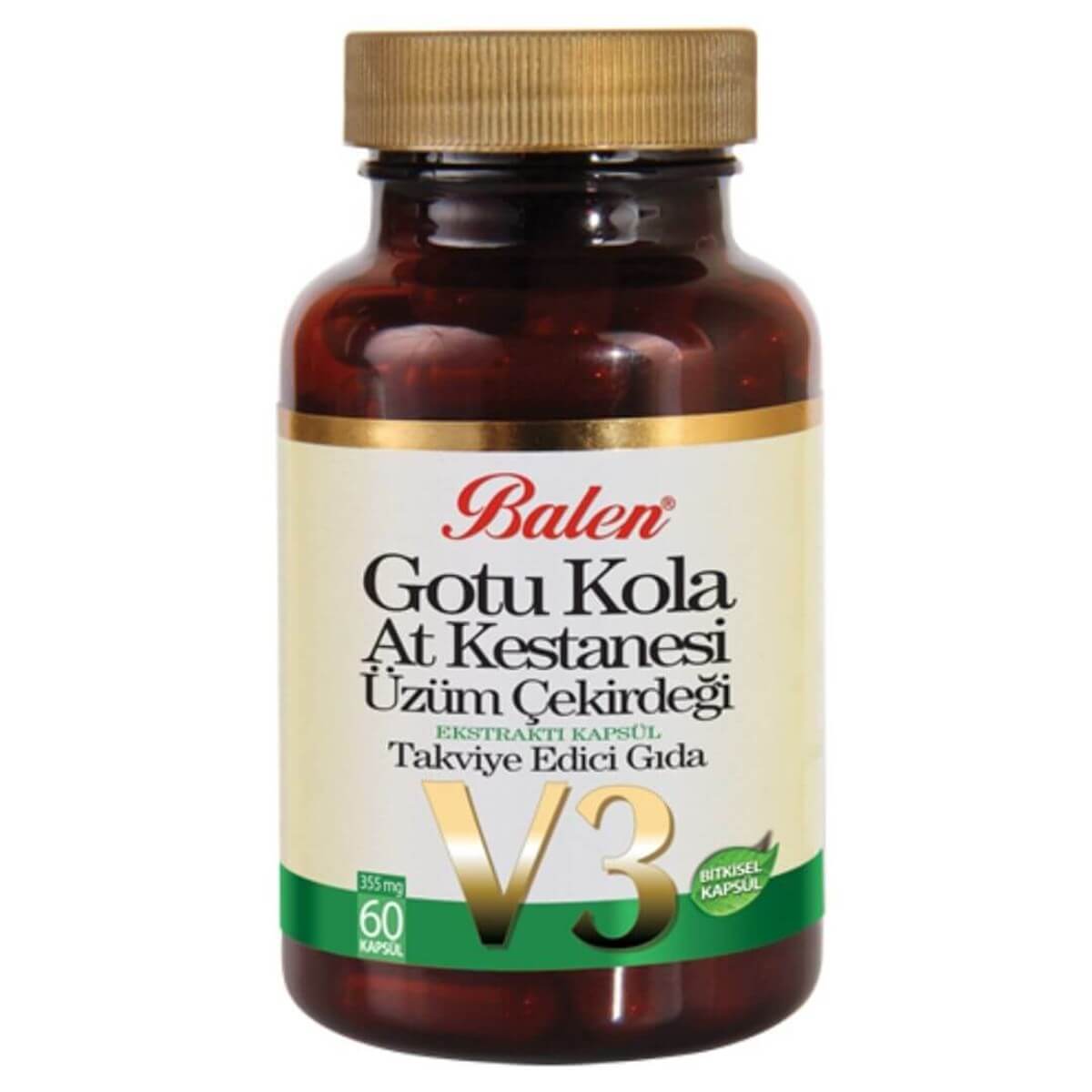 Balen Gotu Kola At Kestanesi Üzüm Çekirdeği Kapsül V3 60X355 mg