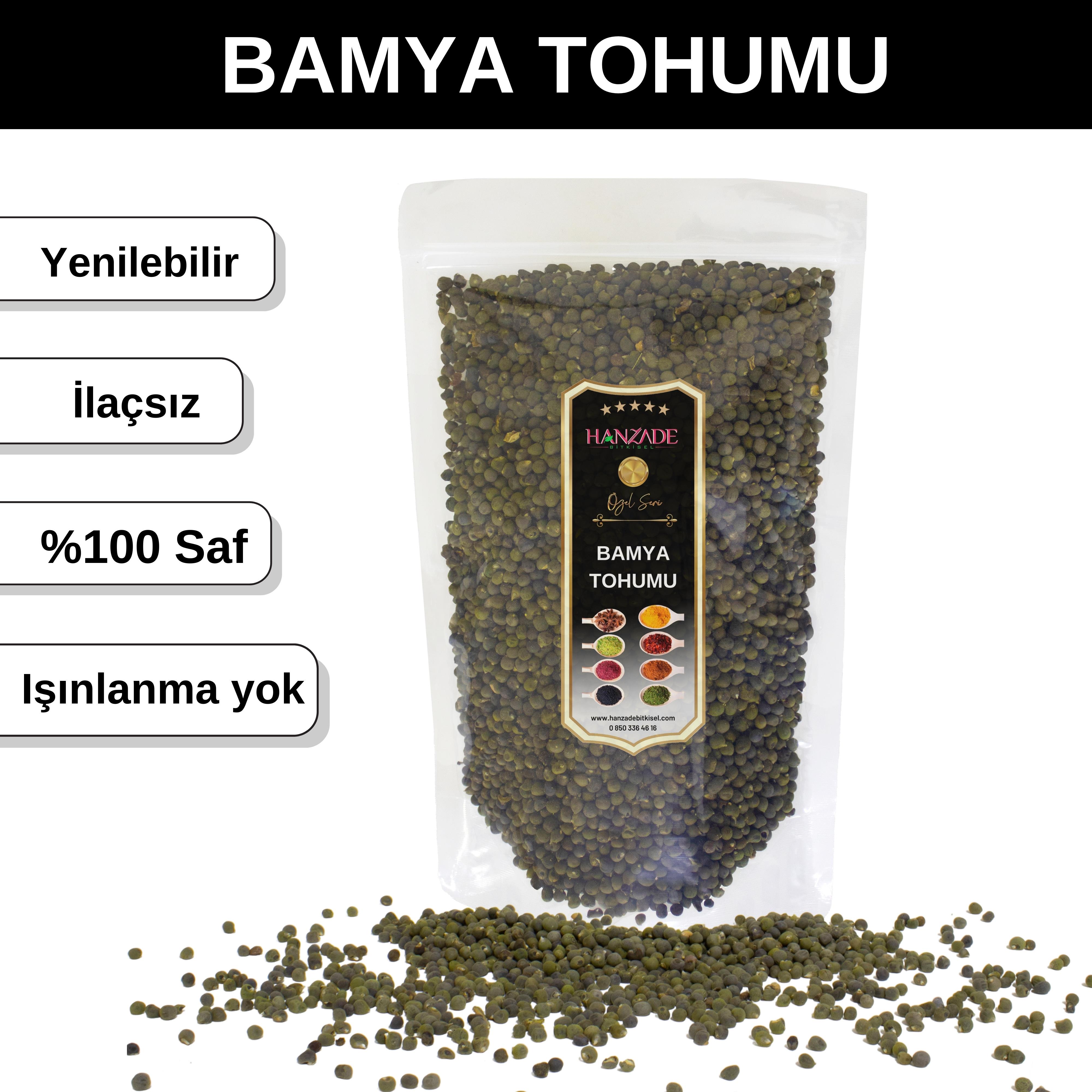 Hanzade Bitkisel Bamya Tohumu Yenilebilir, İlaçsız, Işınlama Yok, Elenmiş, Yeni Mahsül