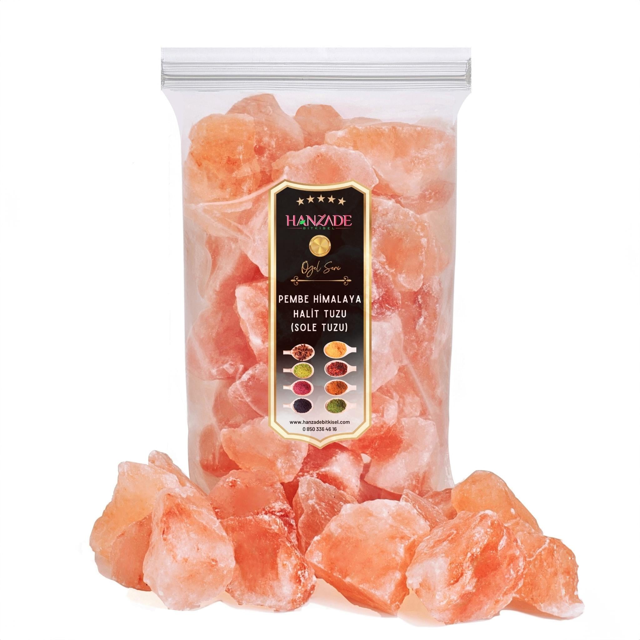 Hanzade Bitkisel Halit Tuz Sole Tuzu 1 Kg Şeffaf Berrak Kristal Pembe Himalaya Halit Sole Tuzu