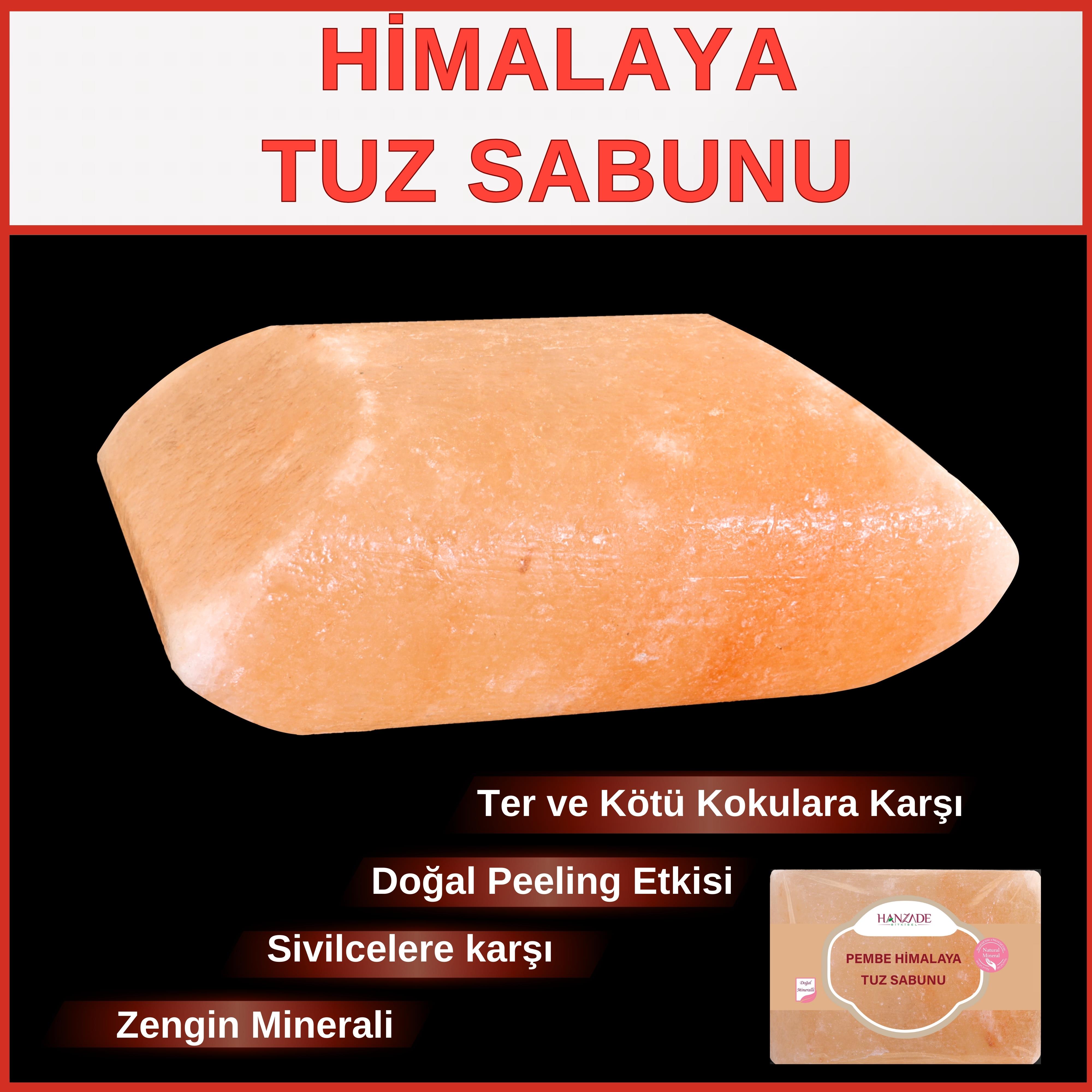 Hanzade Bitkisel Himalaya Tuz Sabunu 300-350 Gr Zengin Mineralli Doğal Saf Pembe Himalaya Kaya Tuzu Sabunu