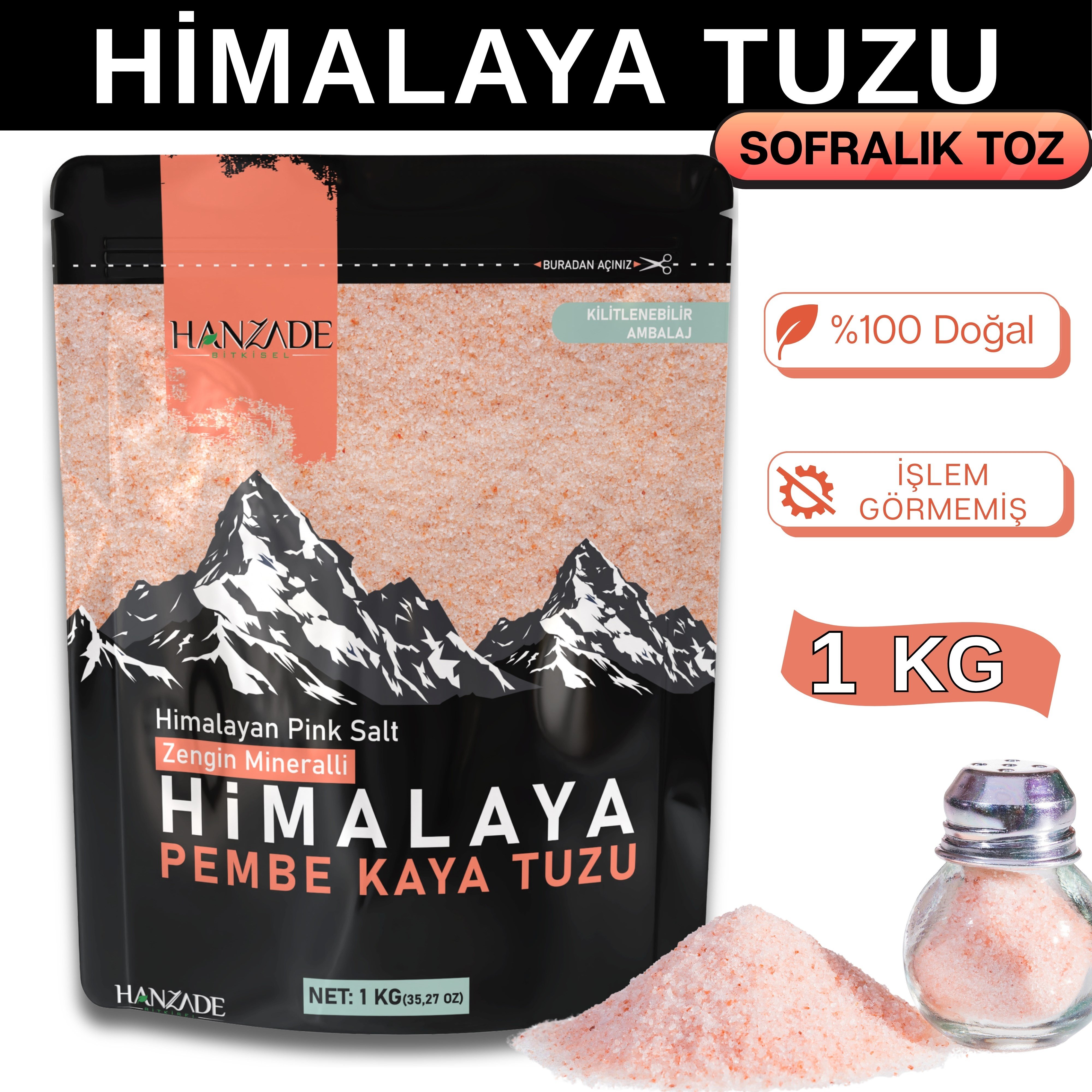 Hanzade Bitkisel Pembe Himalaya Tuzu Toz