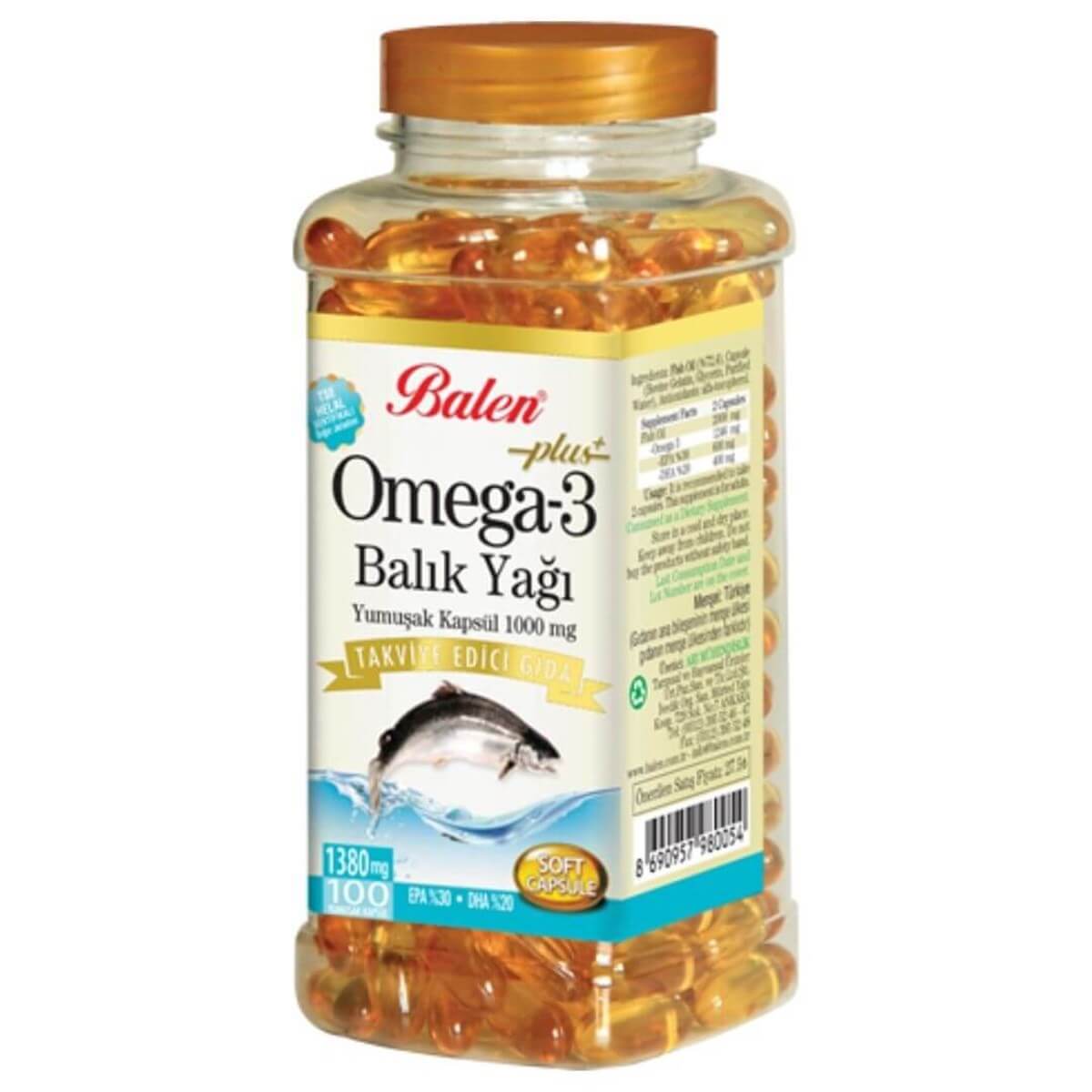 Balen Omega 3 Yumuşak Kapsül - 100 Kapsül X 1380 mg