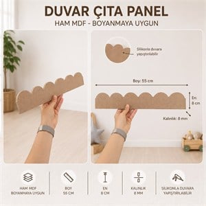 cita-02Mdf 55 x 8 cm Dalga Efekti duvar çıta paneli Ham MDF