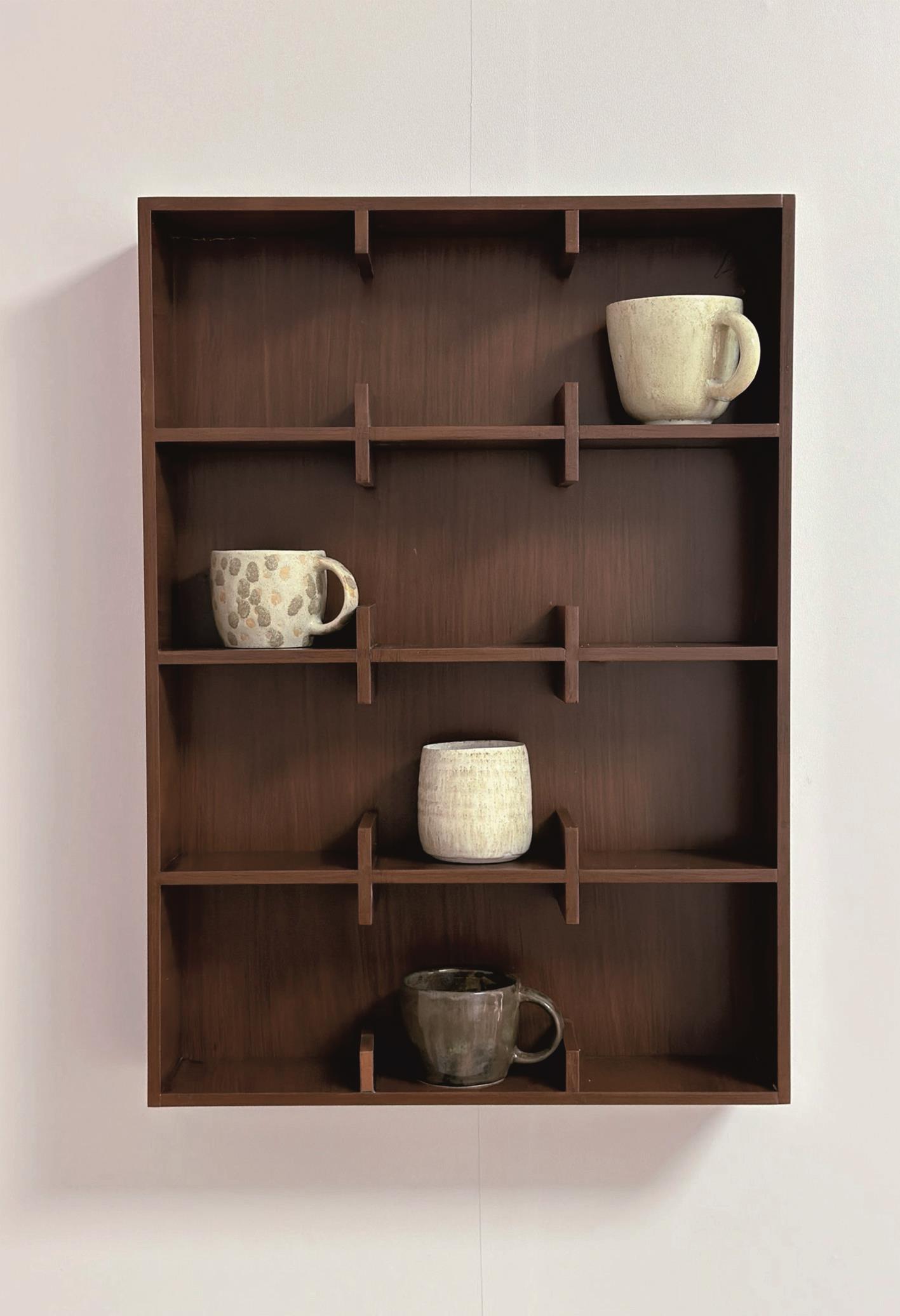 Dekoratif Fincan Rafı 56 x 40 cm ceviz MdF