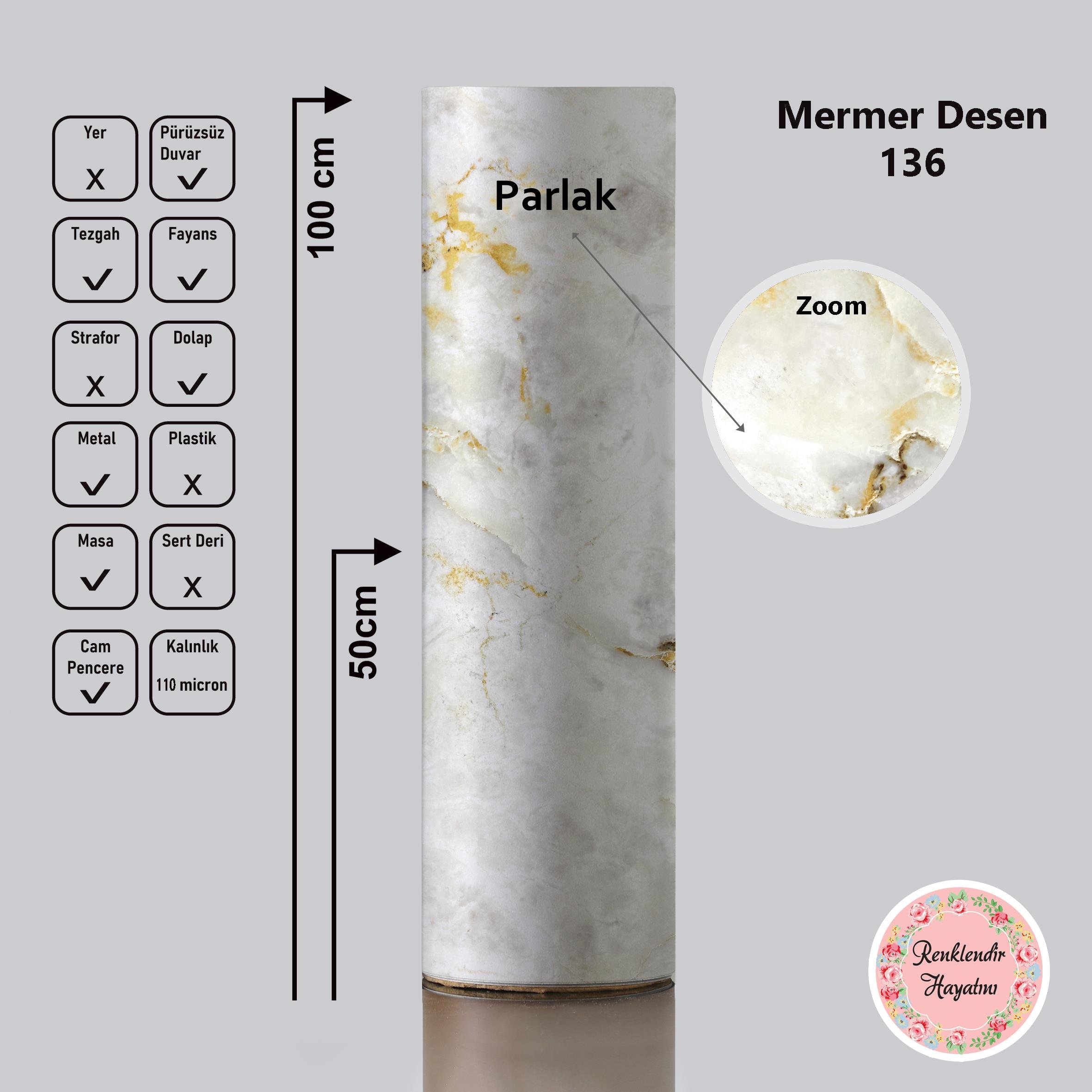 Mermer Desenli Folyo A-136