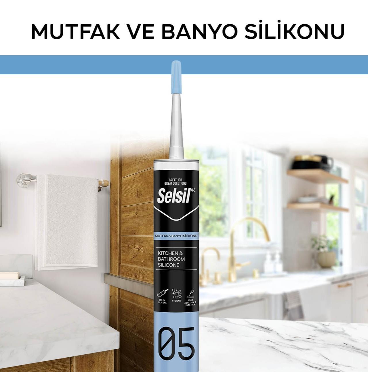 SELSİL MUTFAK BANYO SİLİKONU - 280ML (ŞEFFAF)