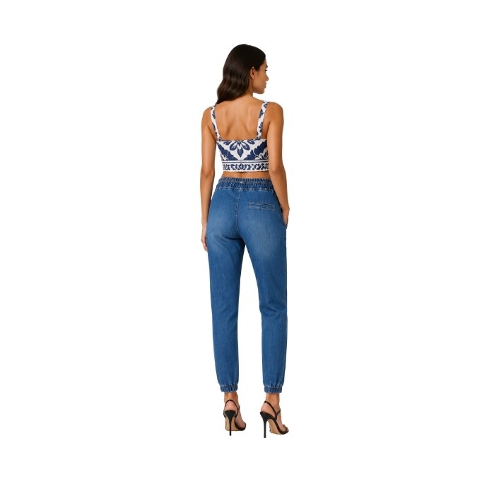 DOUBLE.TT 1017 KADIN PANTOLON  MAVİ