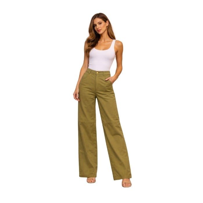 NOCTURNE 3418 KADIN PANTOLON  YEŞİL