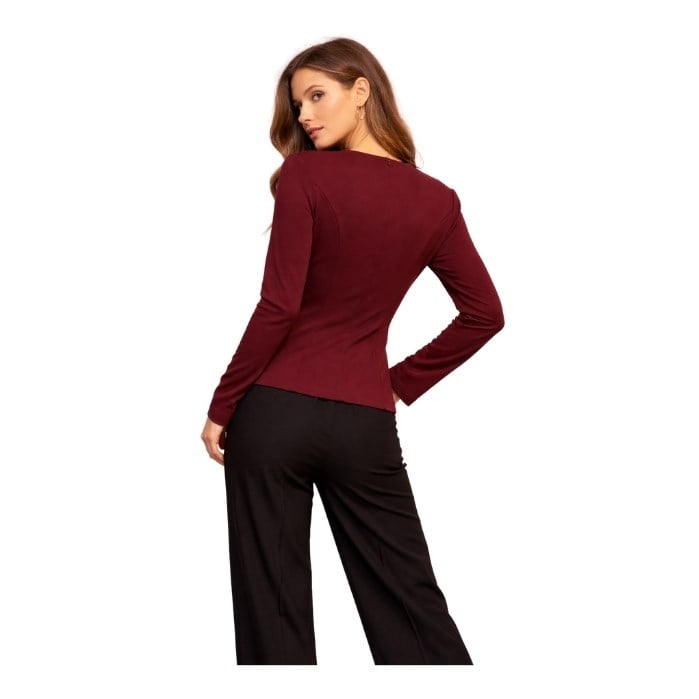 NOCTURNE 6199 KADIN BLUZ  BORDO