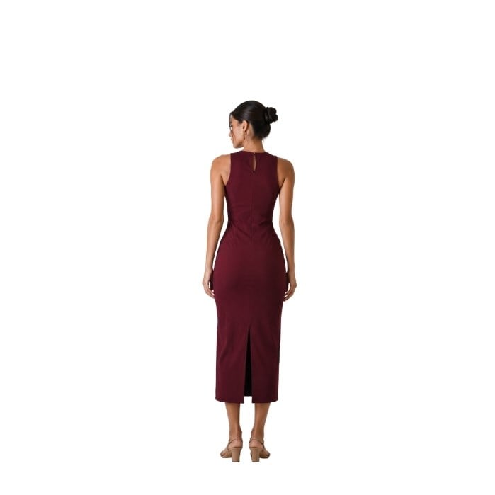 DILVIN 91099 KADIN ELBİSE  BORDO