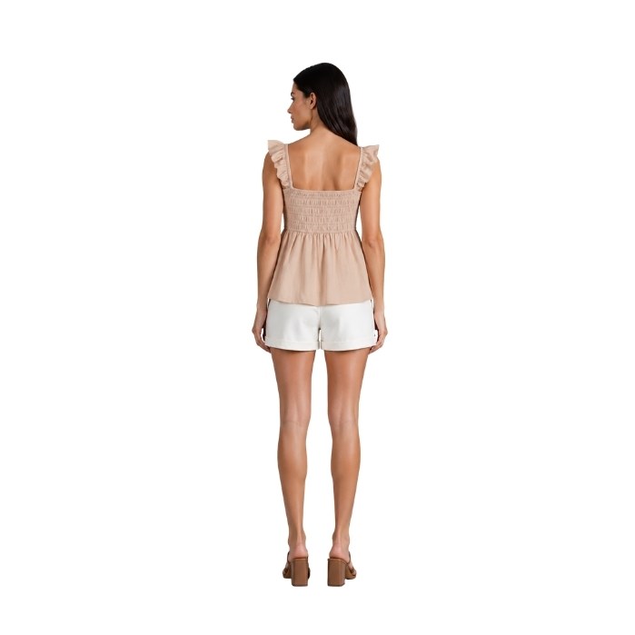 DILVIN 50873 KADIN BLUZ  NATUREL