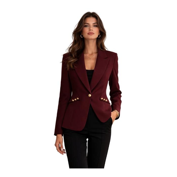 EKOL 05017 KADIN CEKET  BORDO