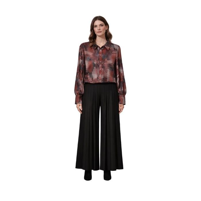 EKOL 03051 KADIN BLUZ  BORDO