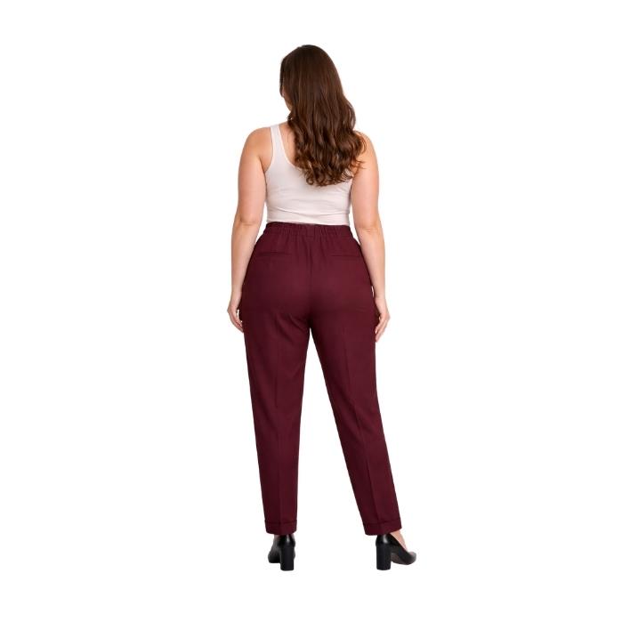 EKOL 05531 KADIN PANTOLON  BORDO