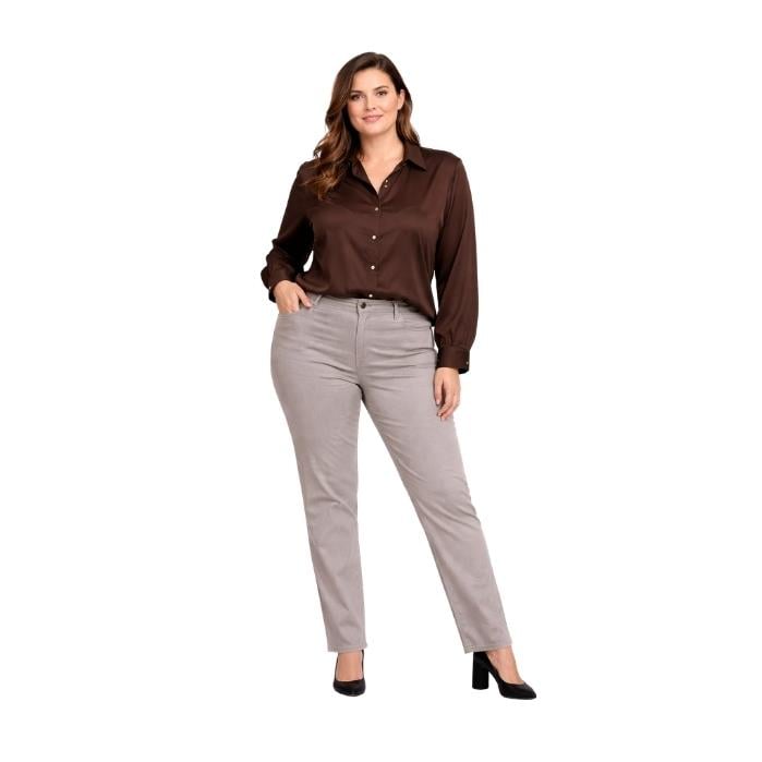 SEVDA 411-58 KADIN BÜYÜK BEDEN PANTOLON  BUZ MAVİSİ
