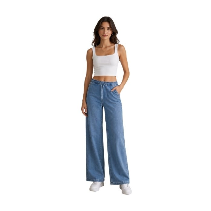 LACARINO 7612-RELAXFIT KADIN PANTOLON  A. MAVİ