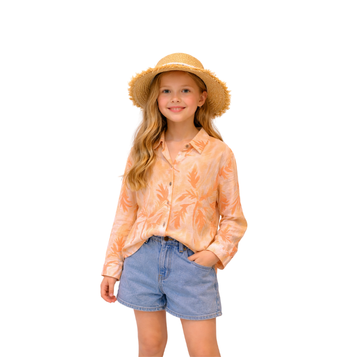 ESCABEL 24112-G ÇOCUK GÖMLEK  ORANJ