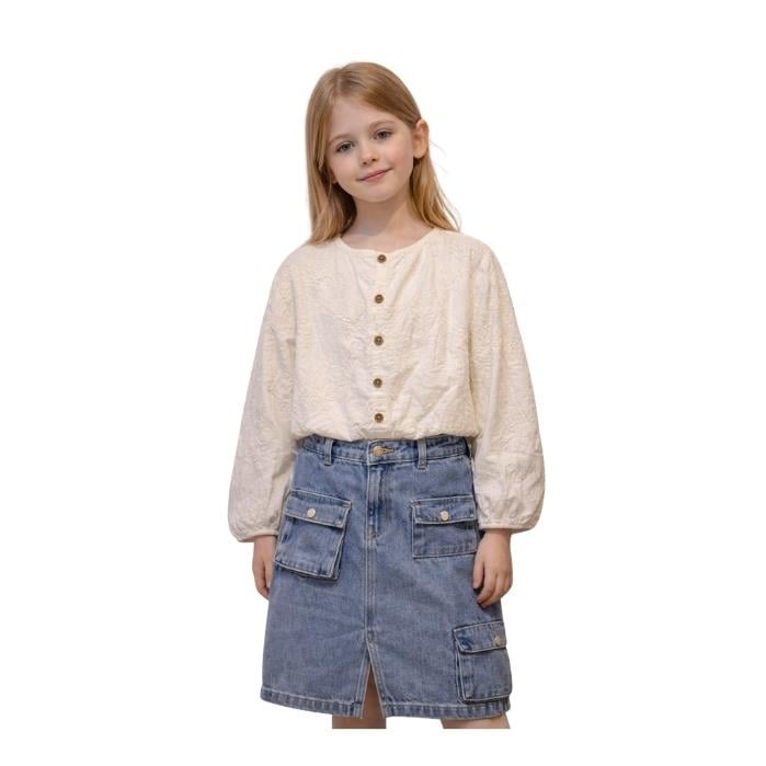 ESCABEL 35684-C ÇOCUK BLUZ  BEYAZ