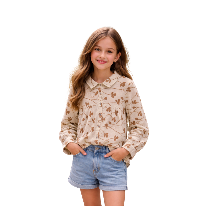 ESCABEL 35798 ÇOCUK BLUZ  KAHVE