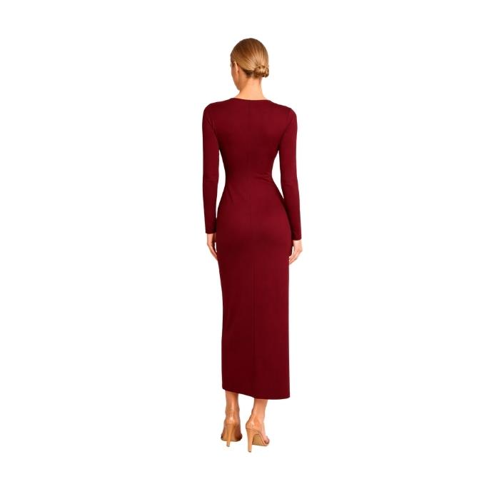 CHILIA 81452 KADIN ELBİSE  BORDO